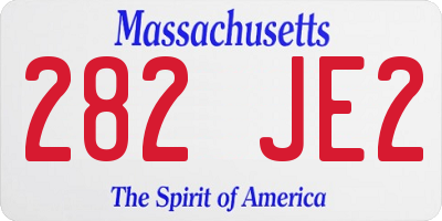 MA license plate 282JE2