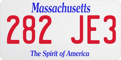 MA license plate 282JE3