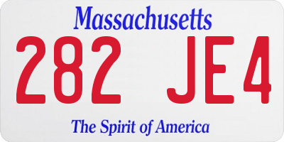 MA license plate 282JE4