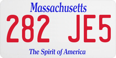 MA license plate 282JE5