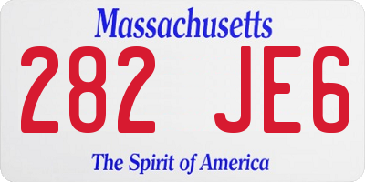 MA license plate 282JE6