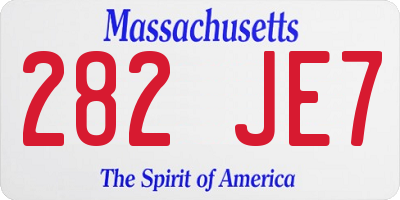 MA license plate 282JE7