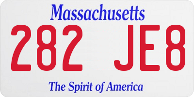 MA license plate 282JE8