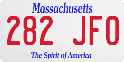 MA license plate 282JF0