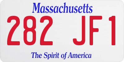 MA license plate 282JF1
