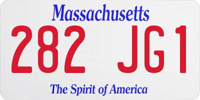 MA license plate 282JG1
