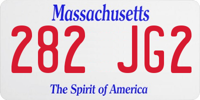 MA license plate 282JG2