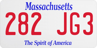MA license plate 282JG3