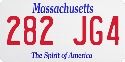 MA license plate 282JG4