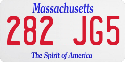 MA license plate 282JG5