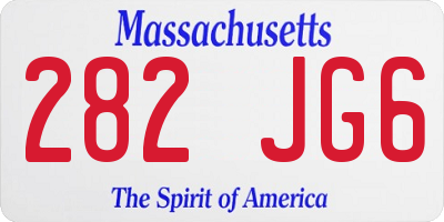 MA license plate 282JG6