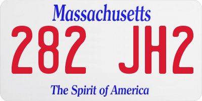 MA license plate 282JH2