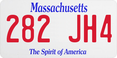 MA license plate 282JH4