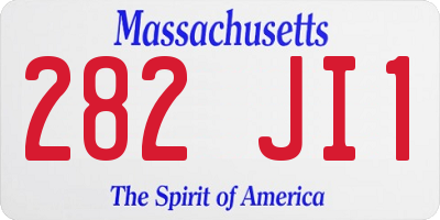 MA license plate 282JI1