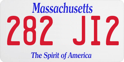 MA license plate 282JI2