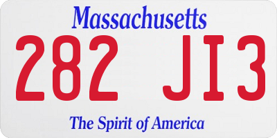 MA license plate 282JI3