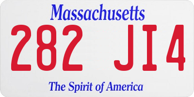 MA license plate 282JI4