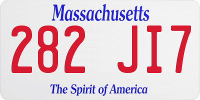 MA license plate 282JI7