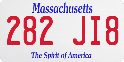 MA license plate 282JI8