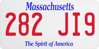 MA license plate 282JI9