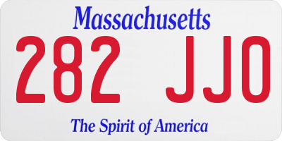 MA license plate 282JJ0