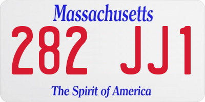 MA license plate 282JJ1