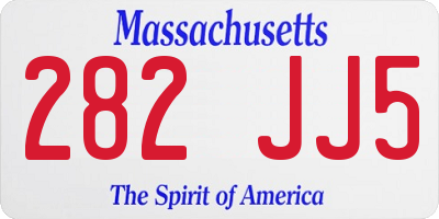 MA license plate 282JJ5