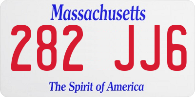 MA license plate 282JJ6