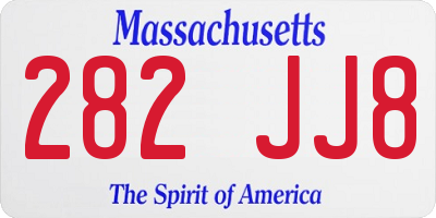 MA license plate 282JJ8