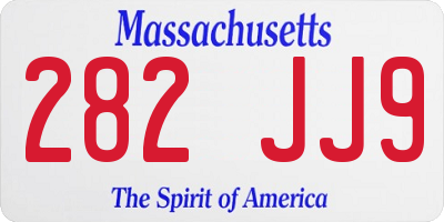 MA license plate 282JJ9