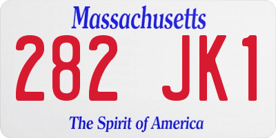 MA license plate 282JK1