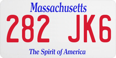 MA license plate 282JK6
