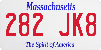 MA license plate 282JK8