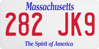 MA license plate 282JK9