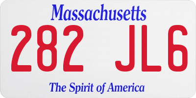 MA license plate 282JL6