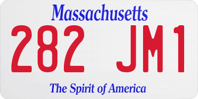 MA license plate 282JM1