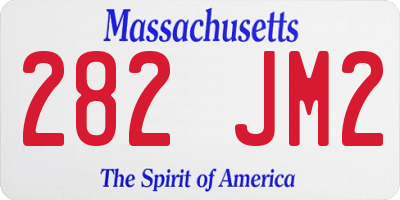 MA license plate 282JM2