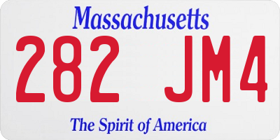 MA license plate 282JM4