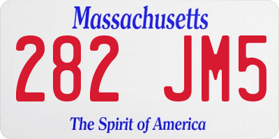MA license plate 282JM5