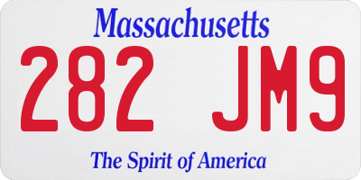 MA license plate 282JM9