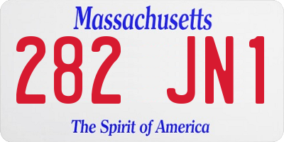 MA license plate 282JN1