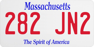 MA license plate 282JN2