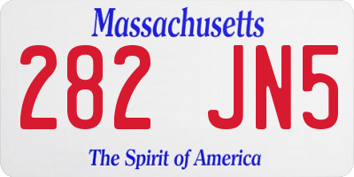 MA license plate 282JN5