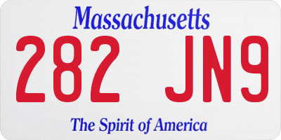MA license plate 282JN9