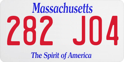 MA license plate 282JO4