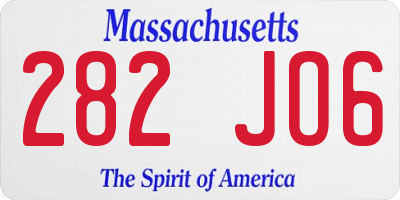 MA license plate 282JO6