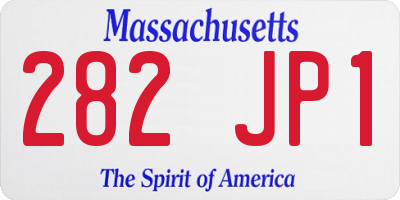 MA license plate 282JP1