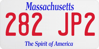 MA license plate 282JP2