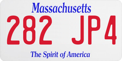 MA license plate 282JP4