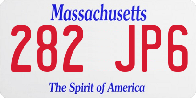 MA license plate 282JP6